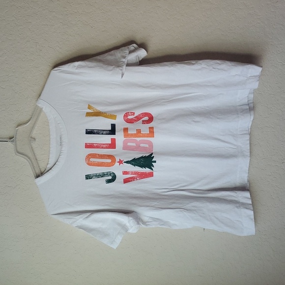 4/$20 Old Navy 3X white Christmas holiday short sleeve tee - Picture 1 of 6